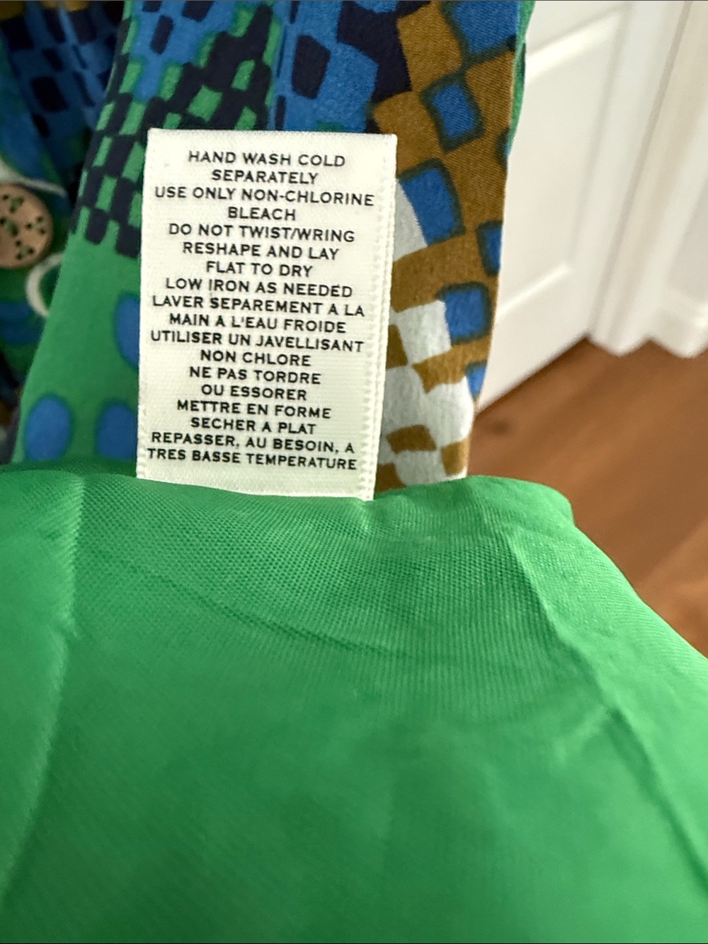 Moulinette Soeurs Green and Blue Printed Button-Front Dress - Picture 9 of 9